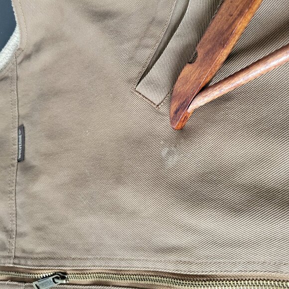 Wolverine 100% Cotton Canvas Sherpa Lined Work Full Zip Vest, Men’s L, Brown, Pl - Picture 6 of 10